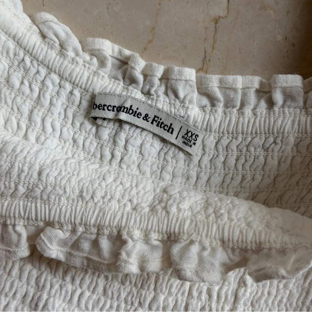Abercrombie & Fitch white Maxi Dress with Puff Sleeves